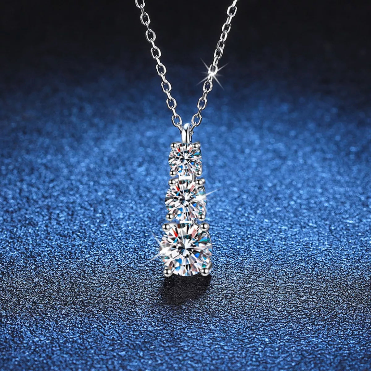 1.8 Carat Moissanite 925 Sterling Silver Pendant Necklace - cas7m