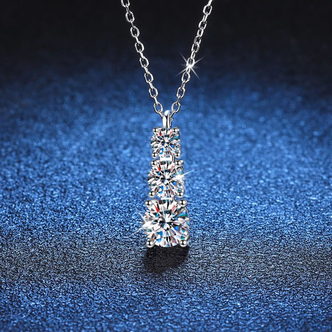1.8 Carat Moissanite 925 Sterling Silver Pendant Necklace - cas7m