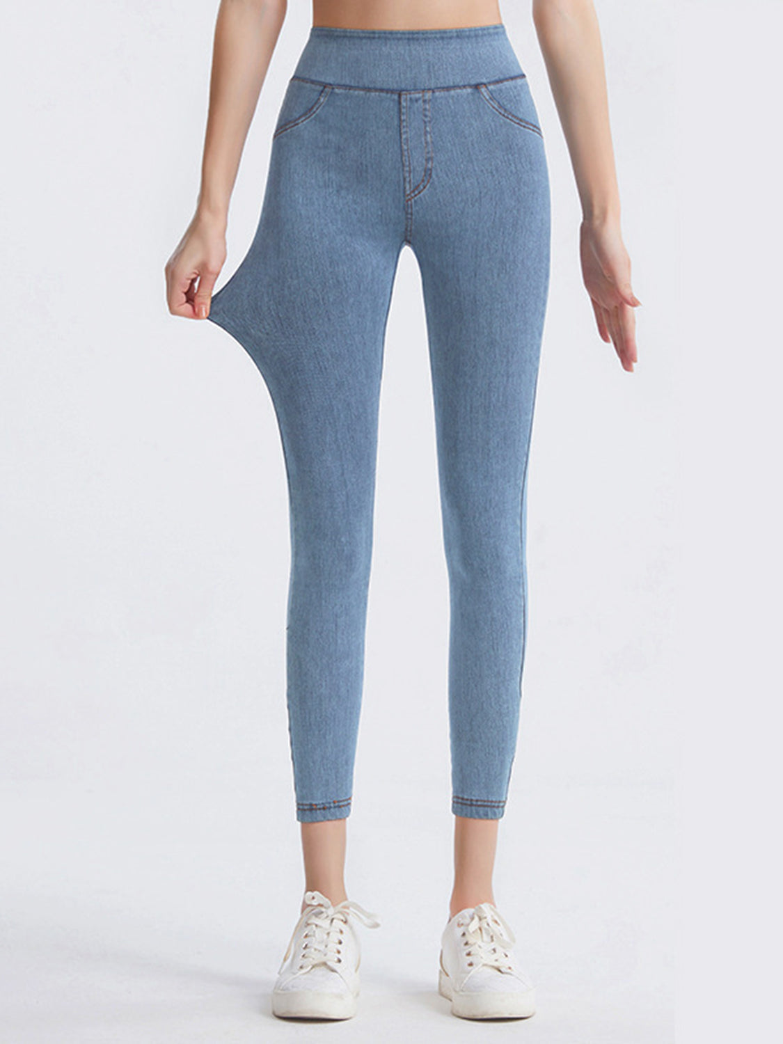 Wide Waistband Sports Leggings - cas7m