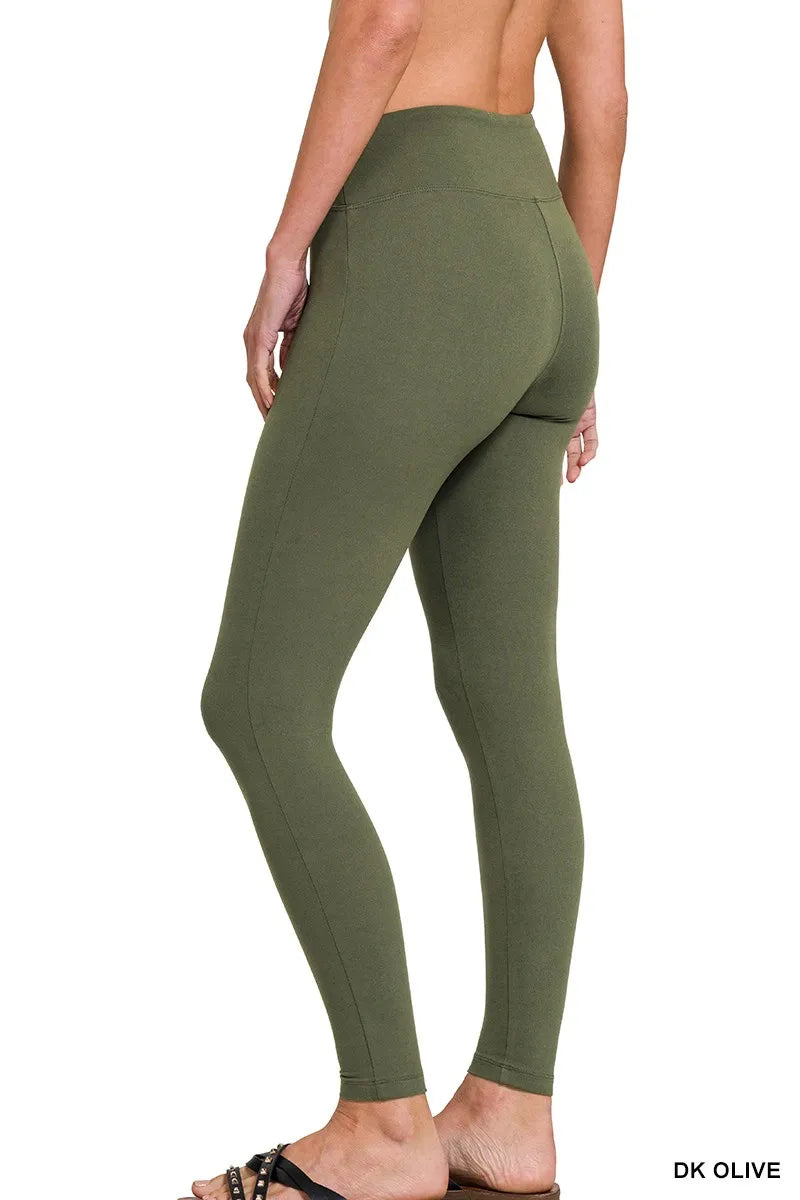 Zenana Microfiber Waistband Leggings - cas7m