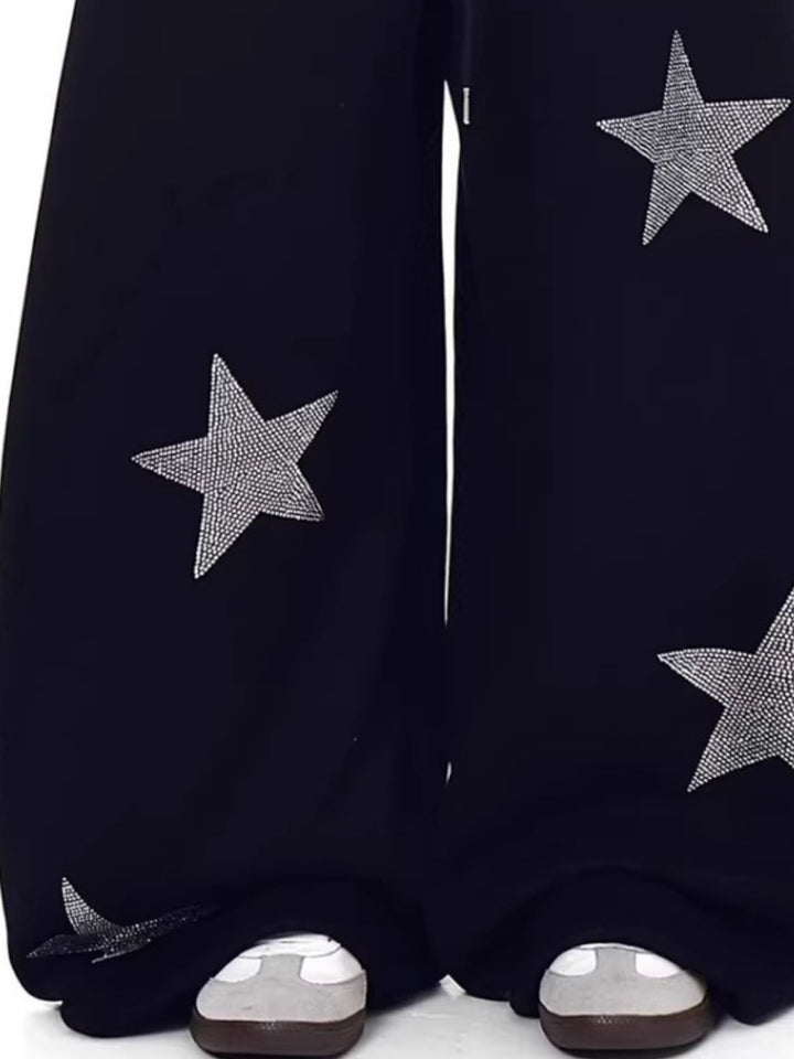 Men's Star-Embellished Wide Leg Pants - cas7m