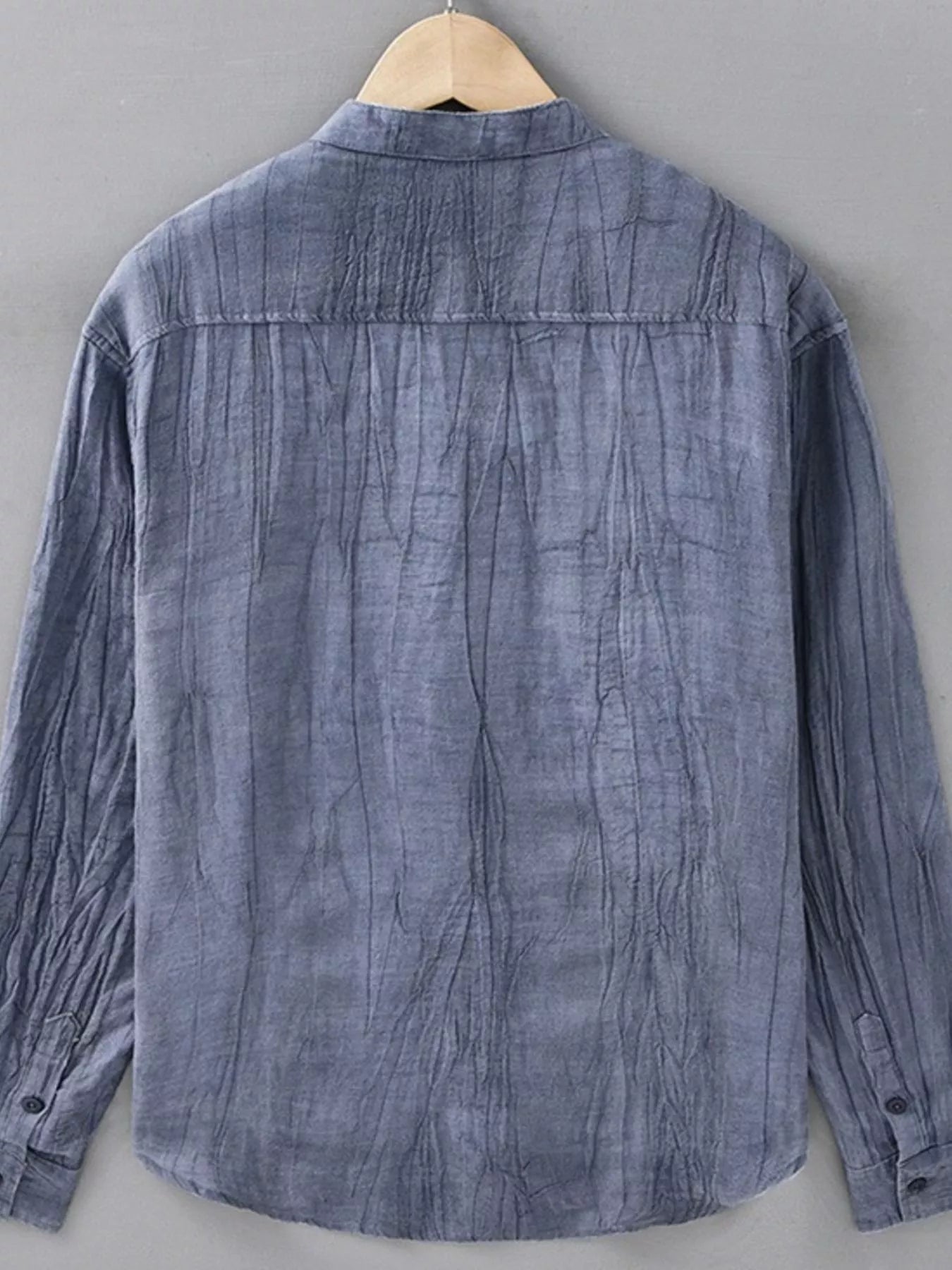 Men's Plus Size Button Up Long Sleeve Shirt - cas7m