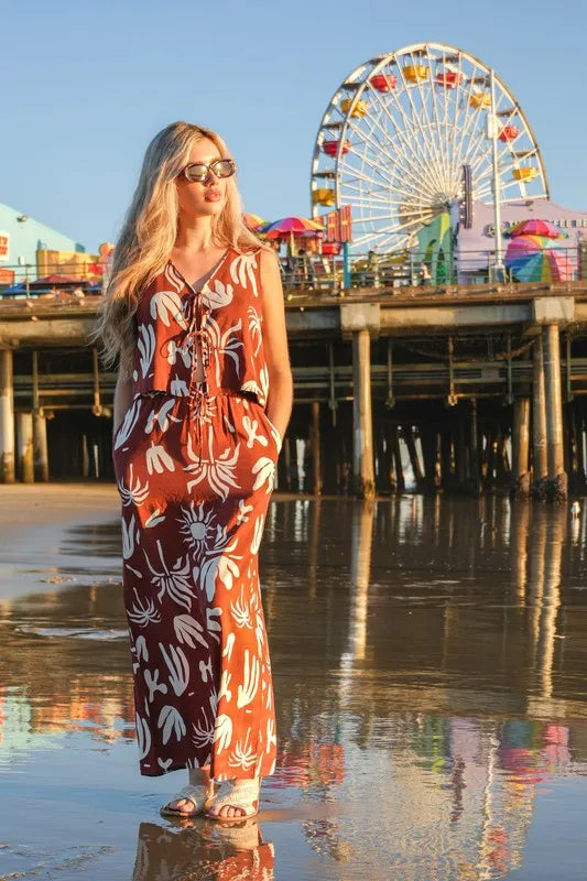 VERY J Printed Resort Midi Skirt - cas7m