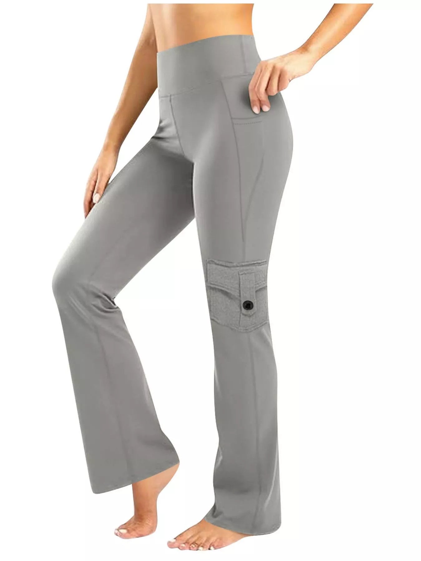 High-Waisted Yoga Pants with Pockets - cas7m