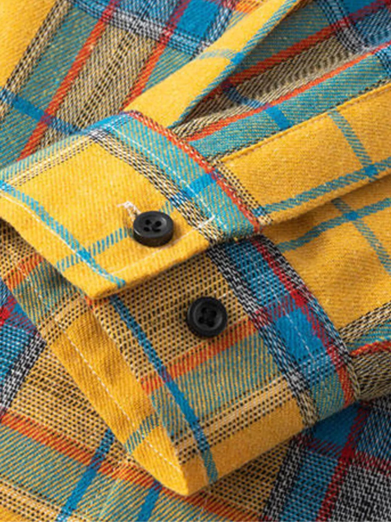 Men's Plus Size Button Up Long Sleeve Shirt - cas7m