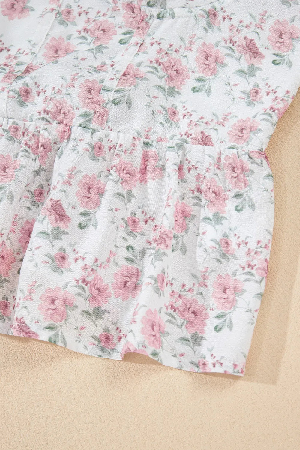 Floral Flutter Peplum Tank Top - cas7m