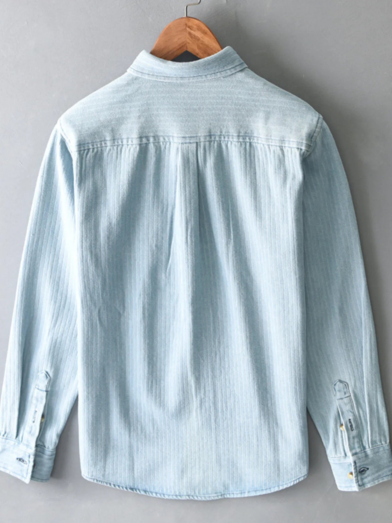 Men's Plus Size Button Up Long Sleeve Shirt - cas7m