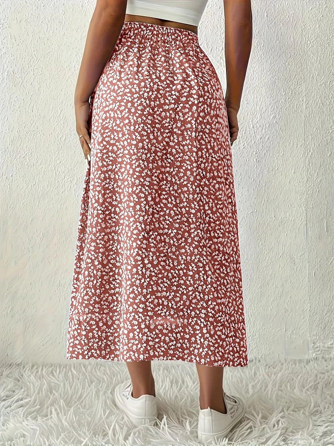 Slit Printed Skirt - cas7m