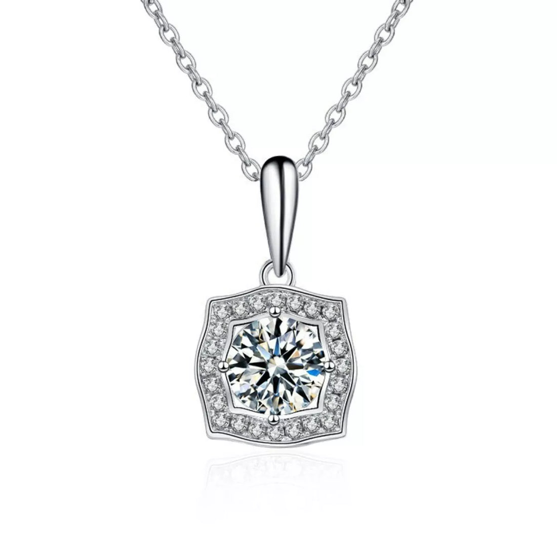 1 Carat Moissanite 925 Sterling Silver Necklace - cas7m