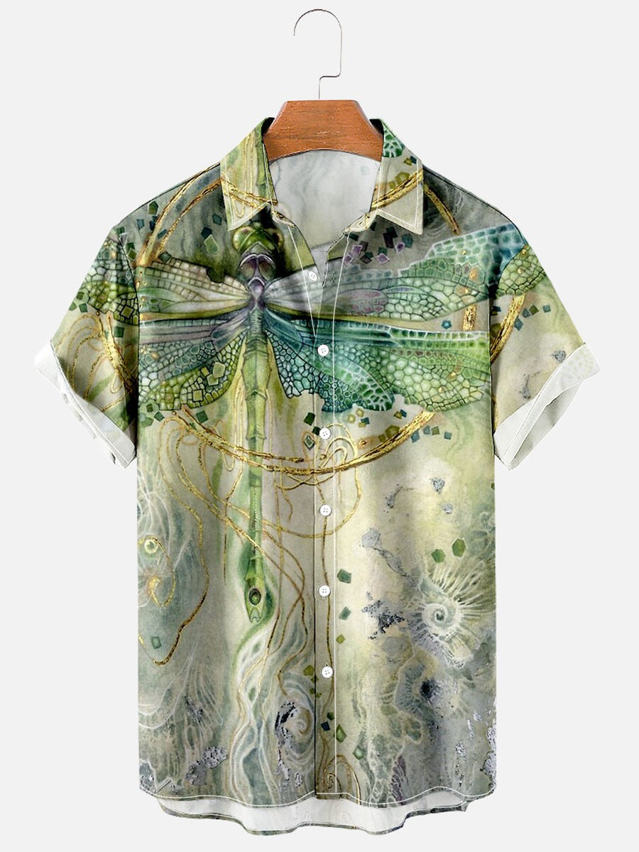 Men's Large Size 3D Digital Printed Short Sleeve Shirt - cas7m