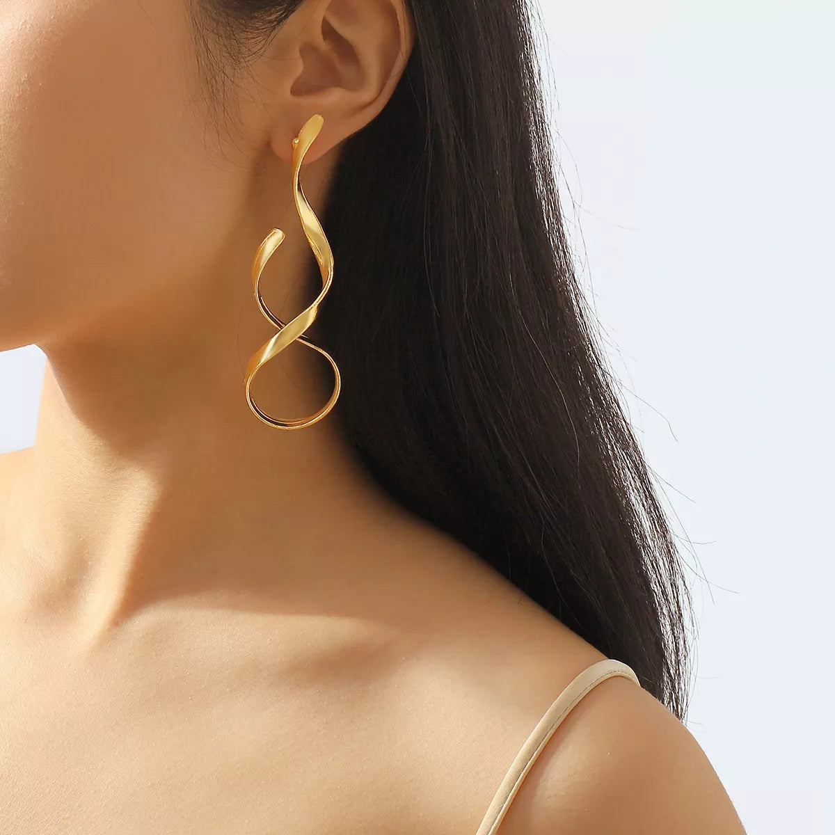 Alloy Spiral Drop Earrings - cas7m