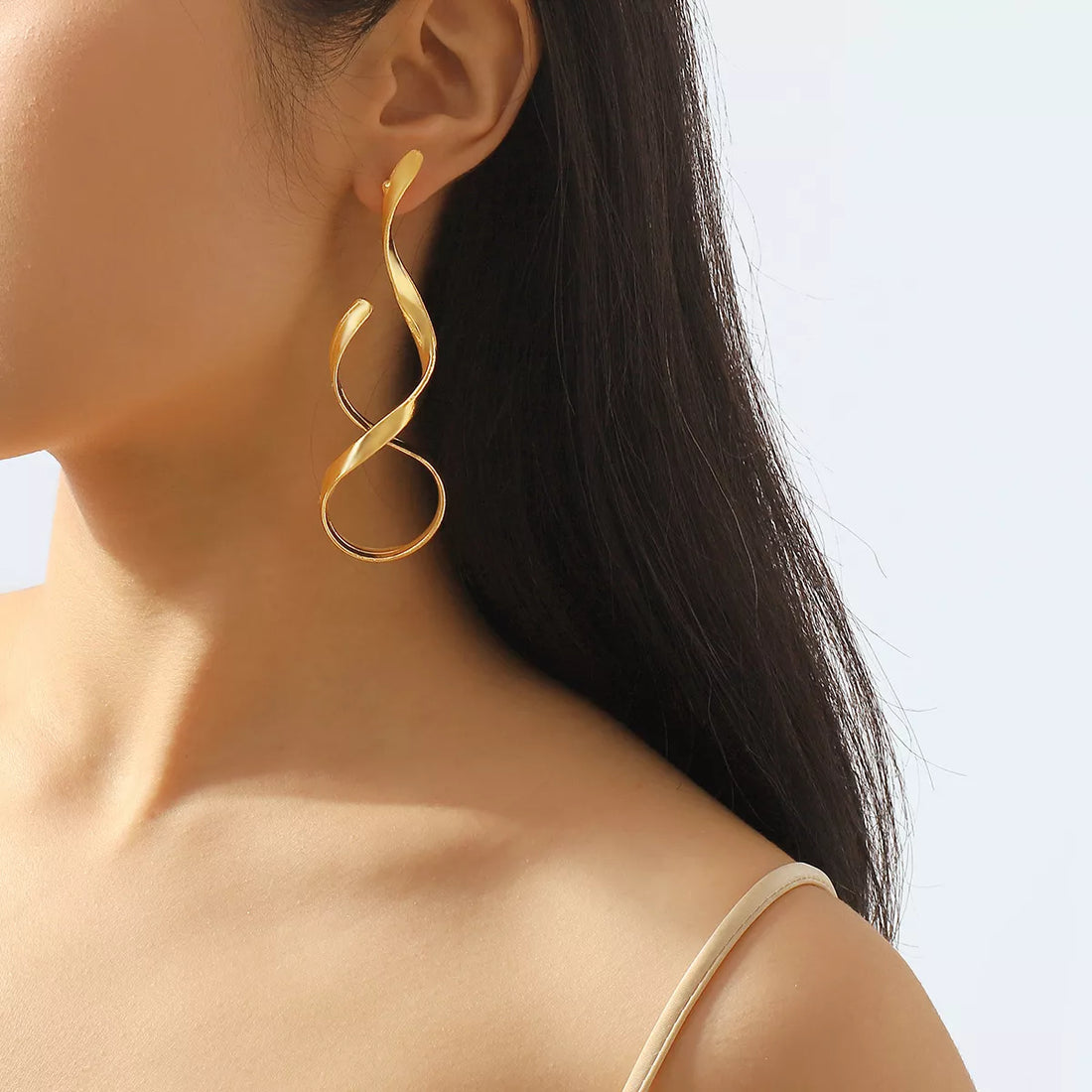 Alloy Spiral Drop Earrings - cas7m