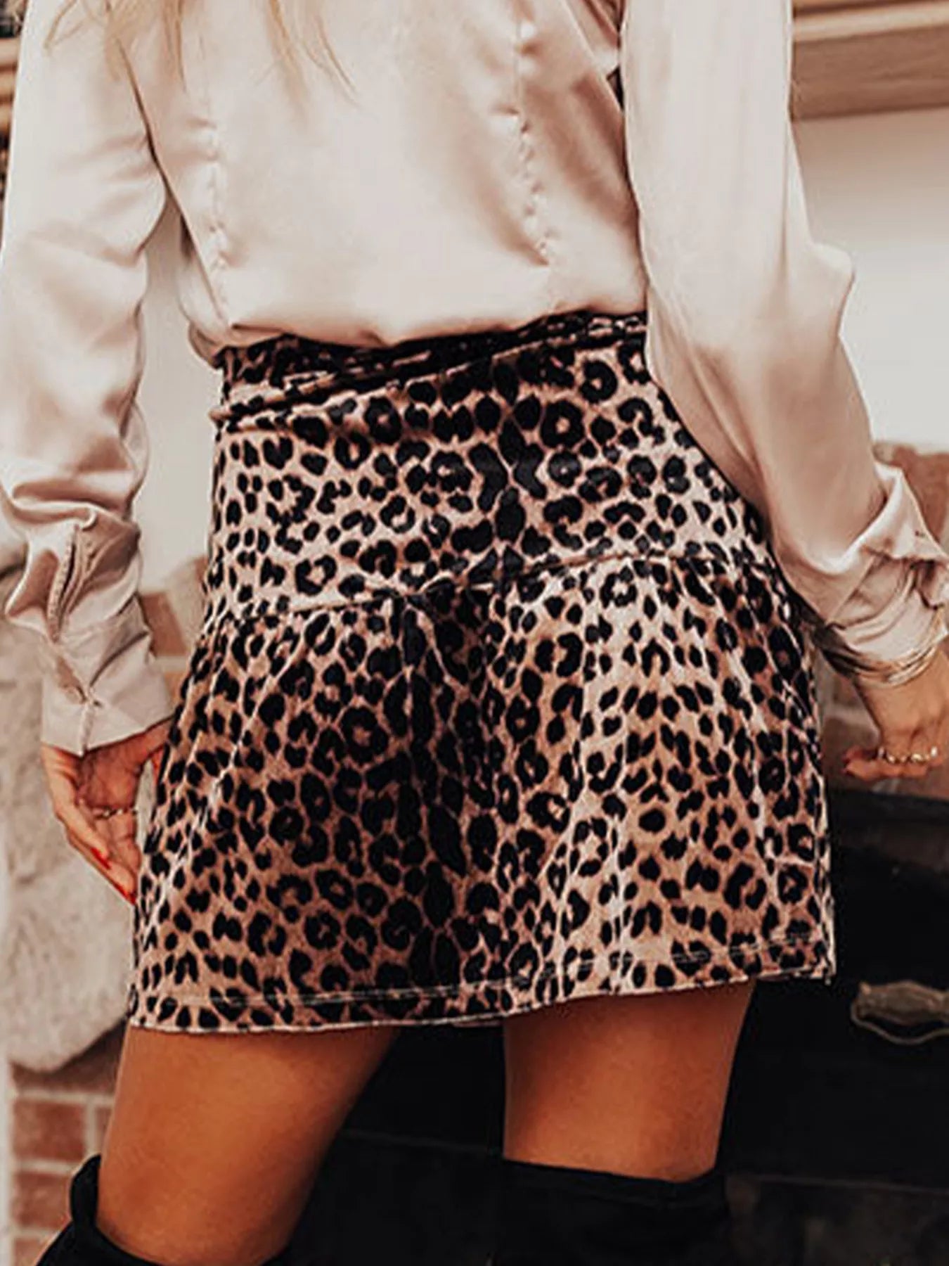 Leopard Tiered Mini Skirt - cas7m