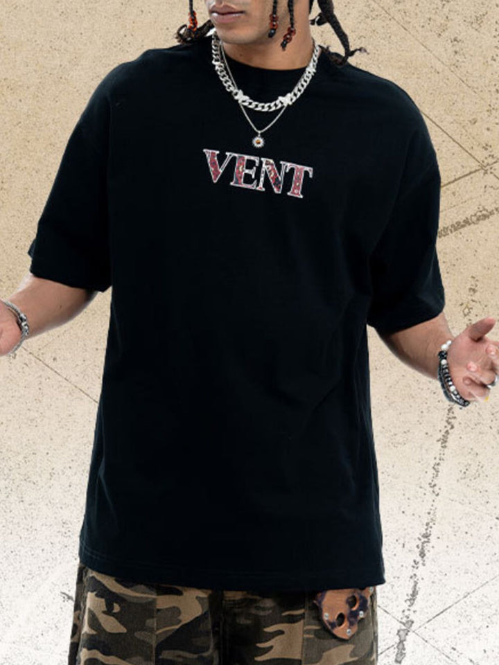 Men's Graphic Round Neck Oversized T-Shirt - cas7m