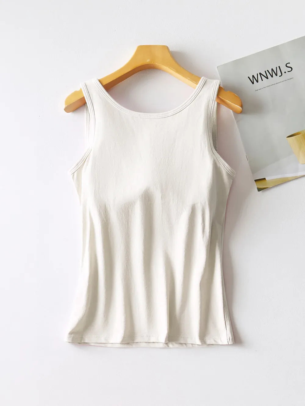 Round Neck Tank with Bra - cas7m
