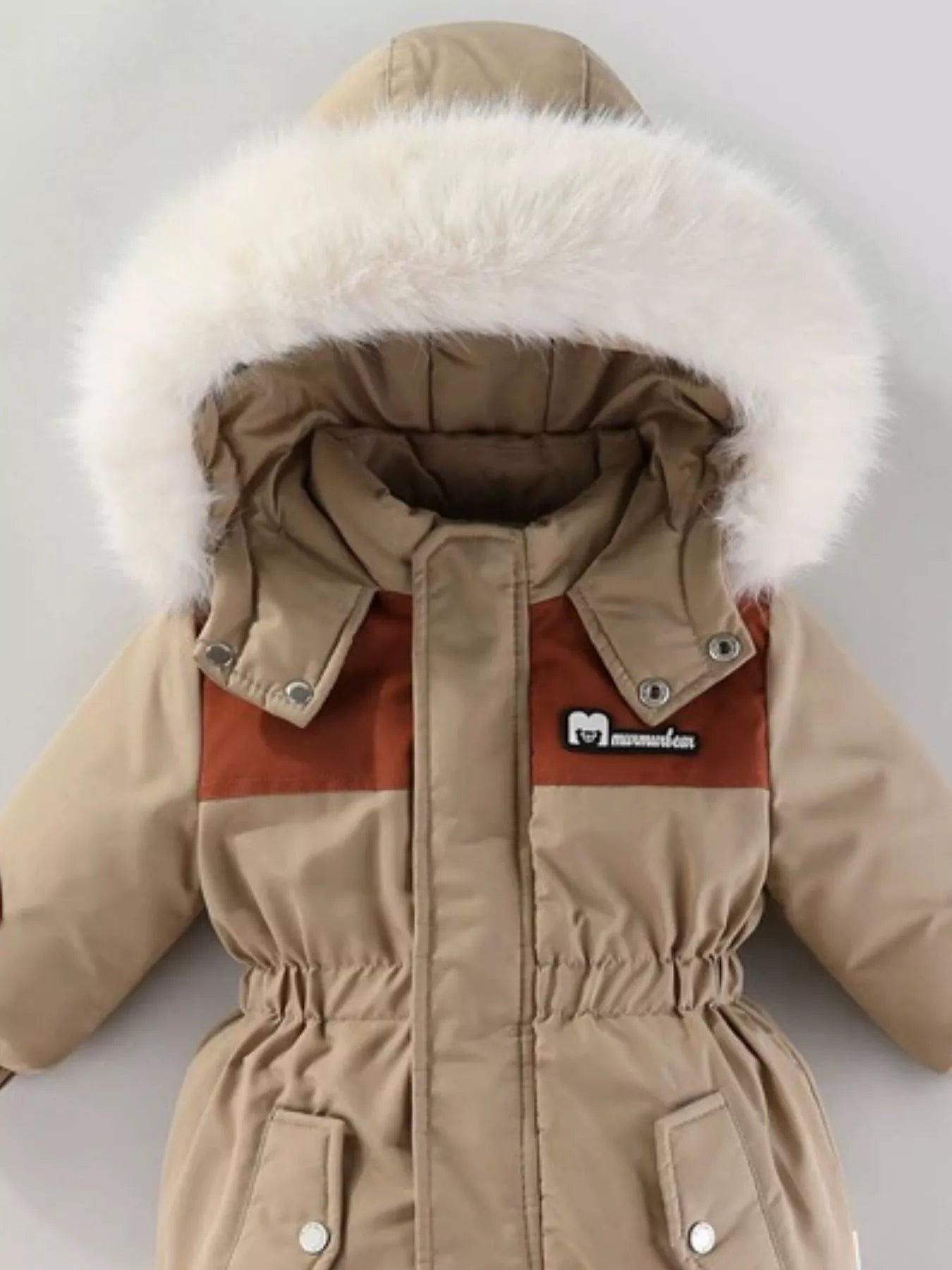 Children's Faux Fur Hood One-Piece - cas7m