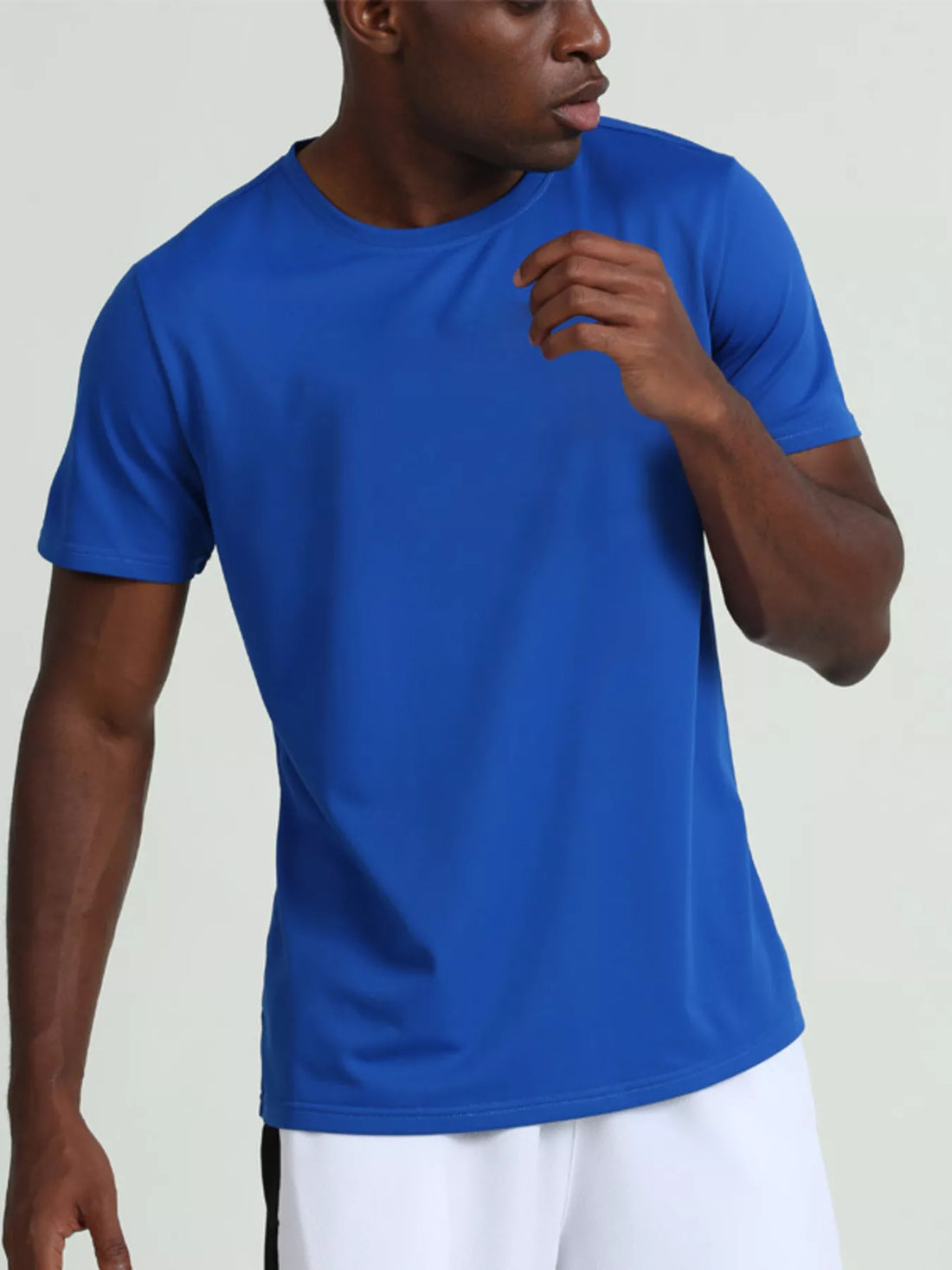 Men's Plus Size Solid Color Round Neck T-Shirt - cas7m