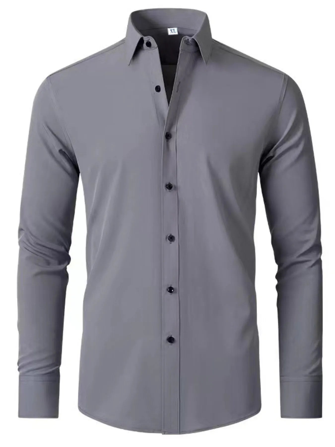 Men's Plus Size Button Up Long Sleeve Shirt - cas7m