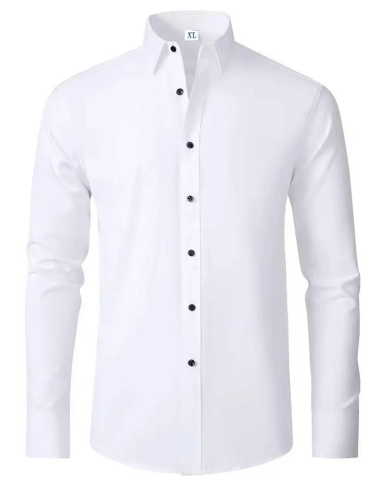 Men's Plus Size Button Up Long Sleeve Shirt - cas7m
