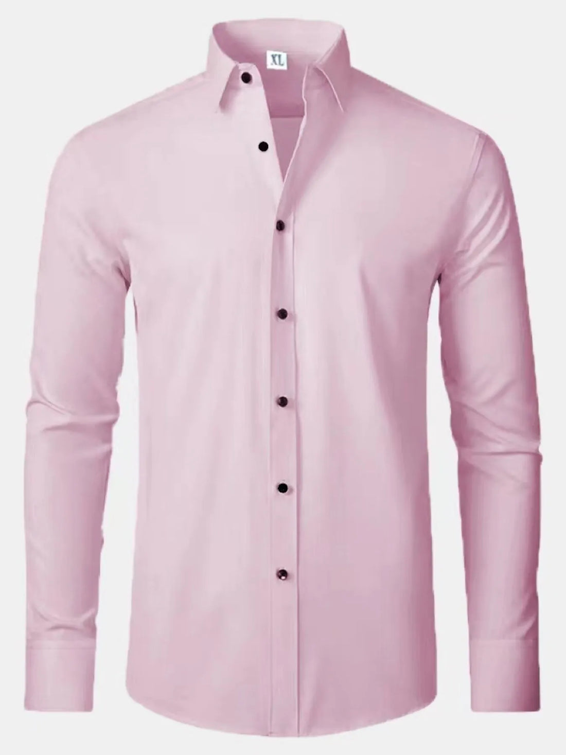 Men's Plus Size Button Up Long Sleeve Shirt - cas7m