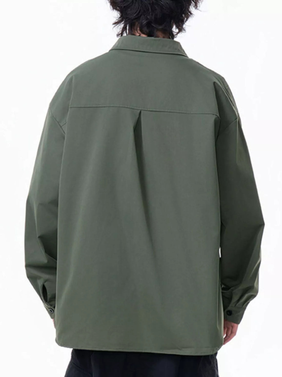 Men's Plus Size Button Up Long Sleeve Shirt - cas7m