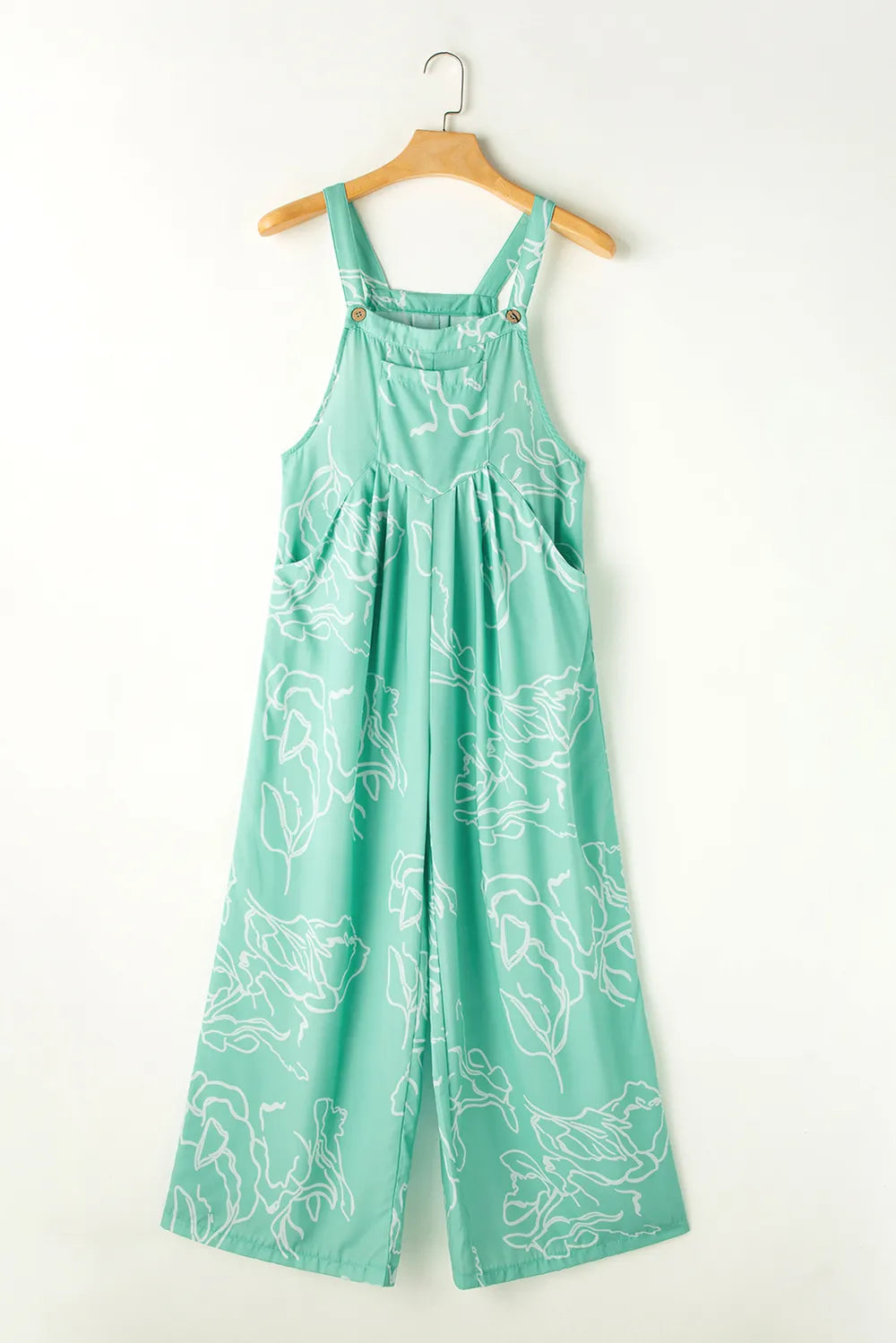 Printed Wide Strap Jumpsuit - cas7m