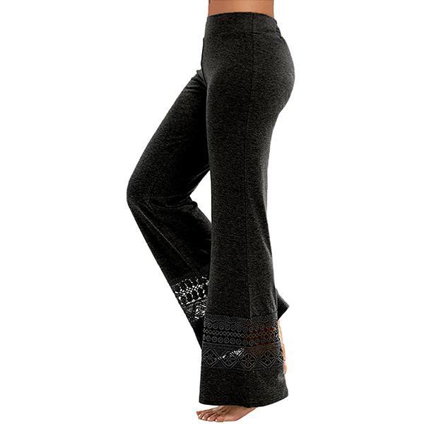 Plus Size Women's Casual Lace Flare Leg Pants