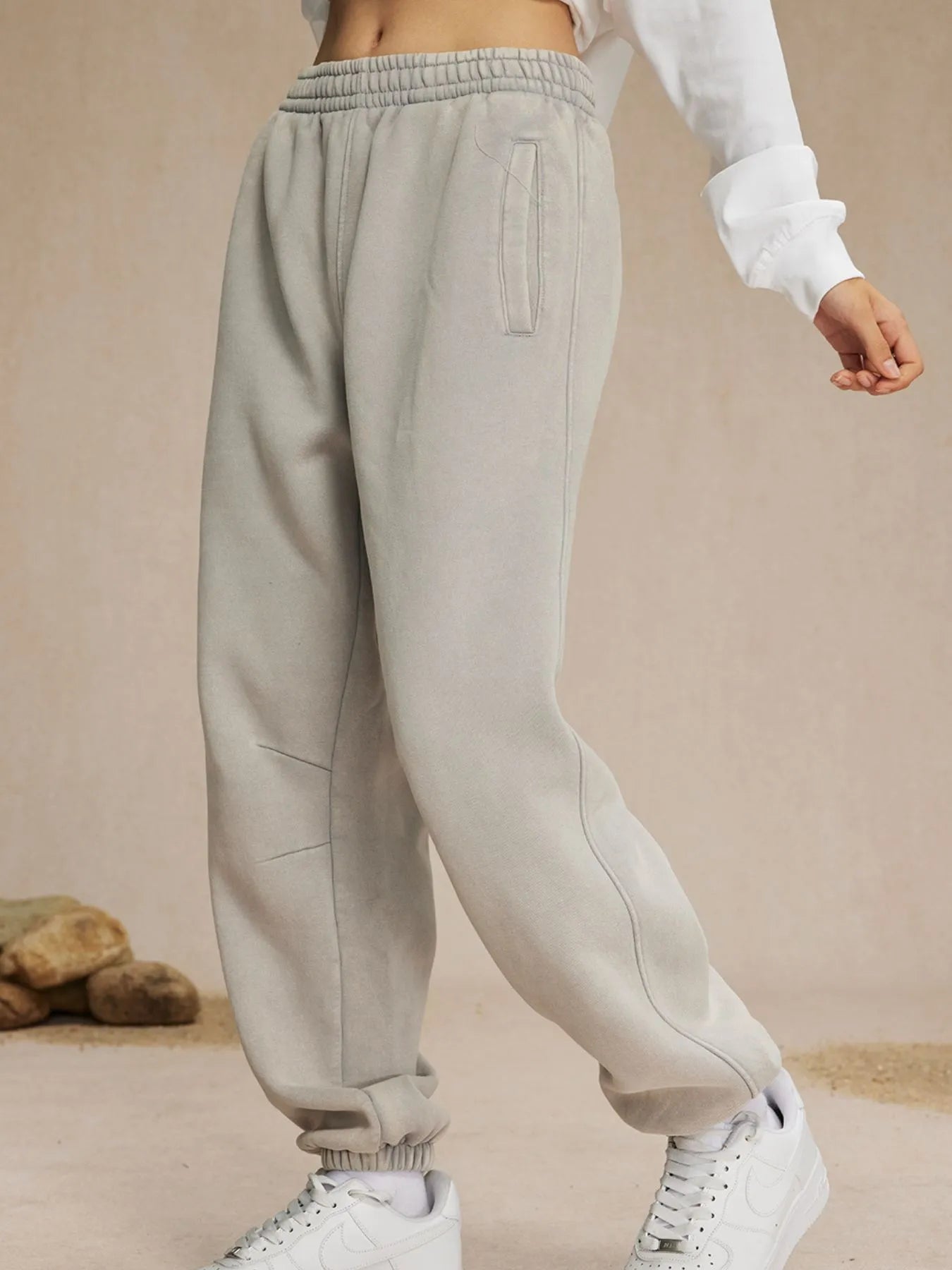 Men's Casual Elastic Waist Cotton Sweatpants - cas7m