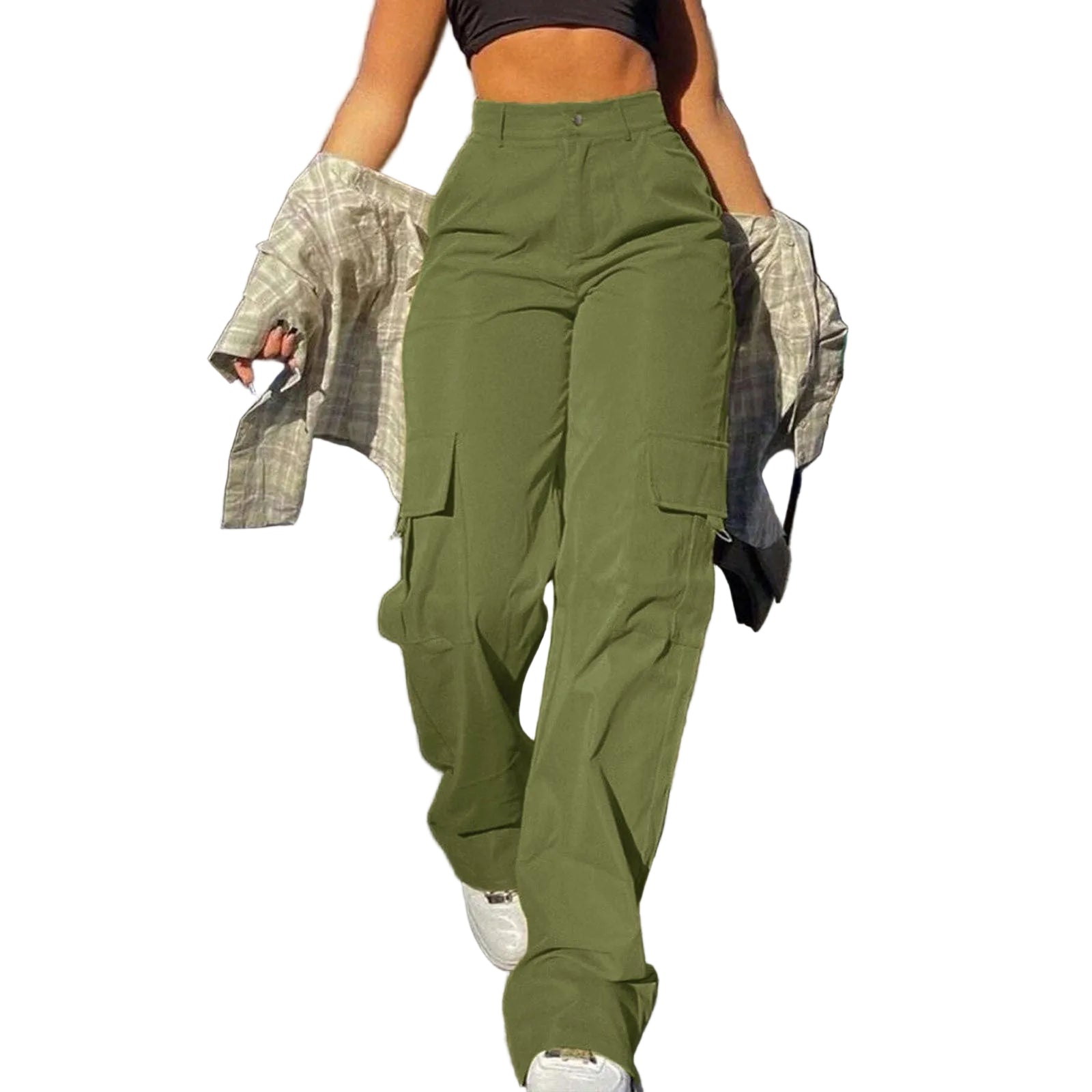 Multi-Pocket Workwear Straight-leg Trousers - cas7m