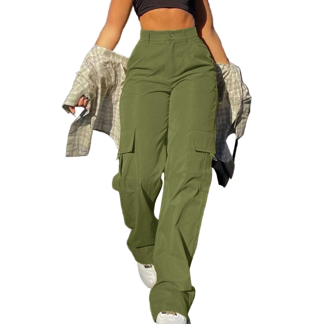 Multi-Pocket Workwear Straight-leg Trousers - cas7m