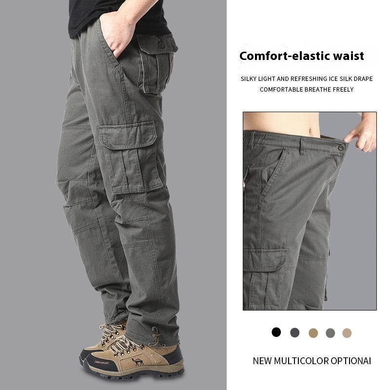 Cotton Multi-pocket Cargo Pants Men's Loose Wear-resistant Loose Outdoor Leisure - cas7m