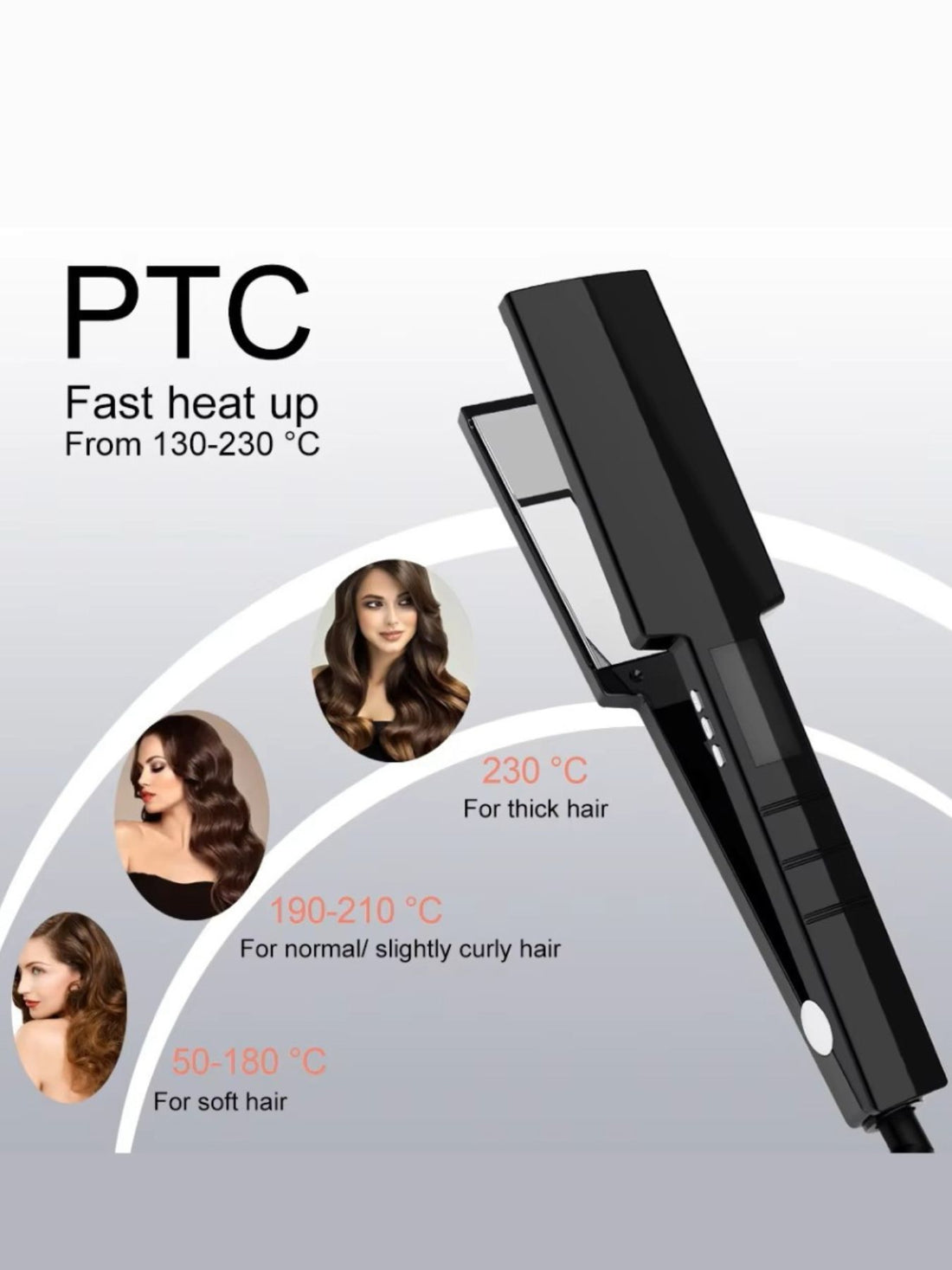 QuickHeat Salon-Quality Hair Straightener - Frizz-Free Shine - cas7m