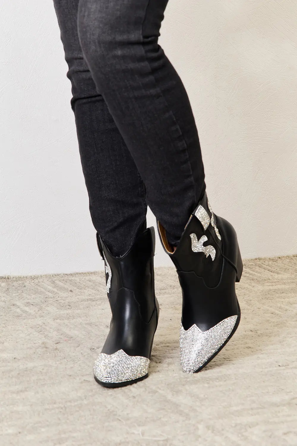East Lion Corp Rhinestone Pointed  Boots - cas7m