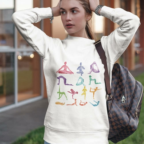 Yoga Theme Crewneck Sweatshirt - cas7m