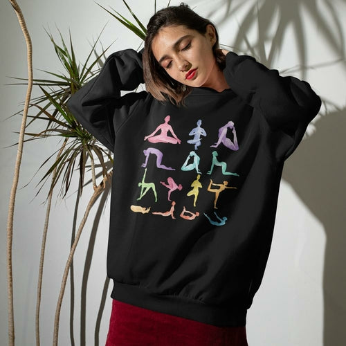 Yoga Theme Crewneck Sweatshirt - cas7m