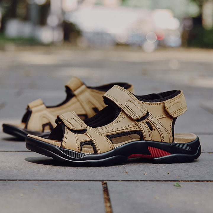 Outdoor Sandals Beach Leather Roman Sandals - cas7m