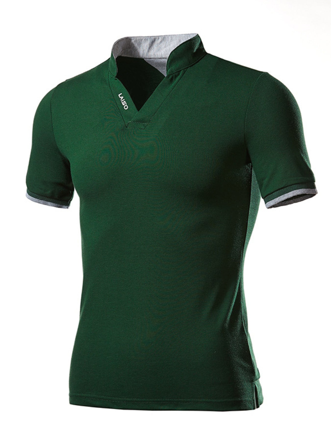 Men's Plus Size Notched Short Sleeve Top - cas7m