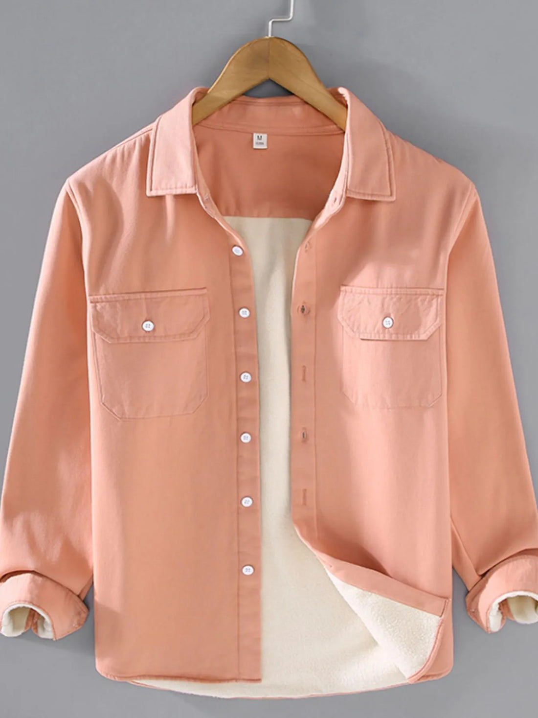 Men's Plus Size Button Up Long Sleeve Shirt - cas7m