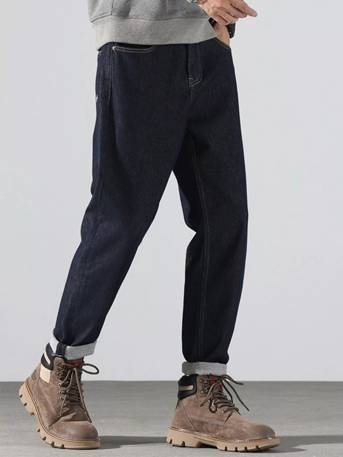 Men's Pocketed Loose Fit Jeans - cas7m