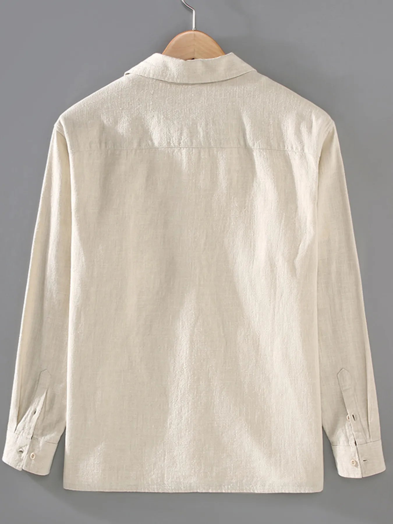 Men's Plus Size Button Up Long Sleeve Shirt - cas7m