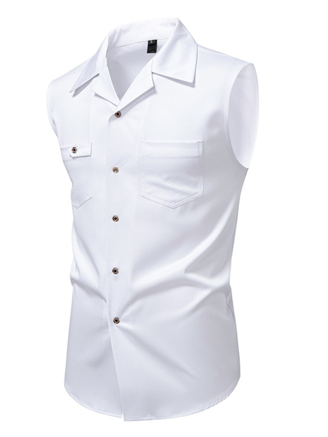 Men's Sleeveless Button-Down Shirt - cas7m