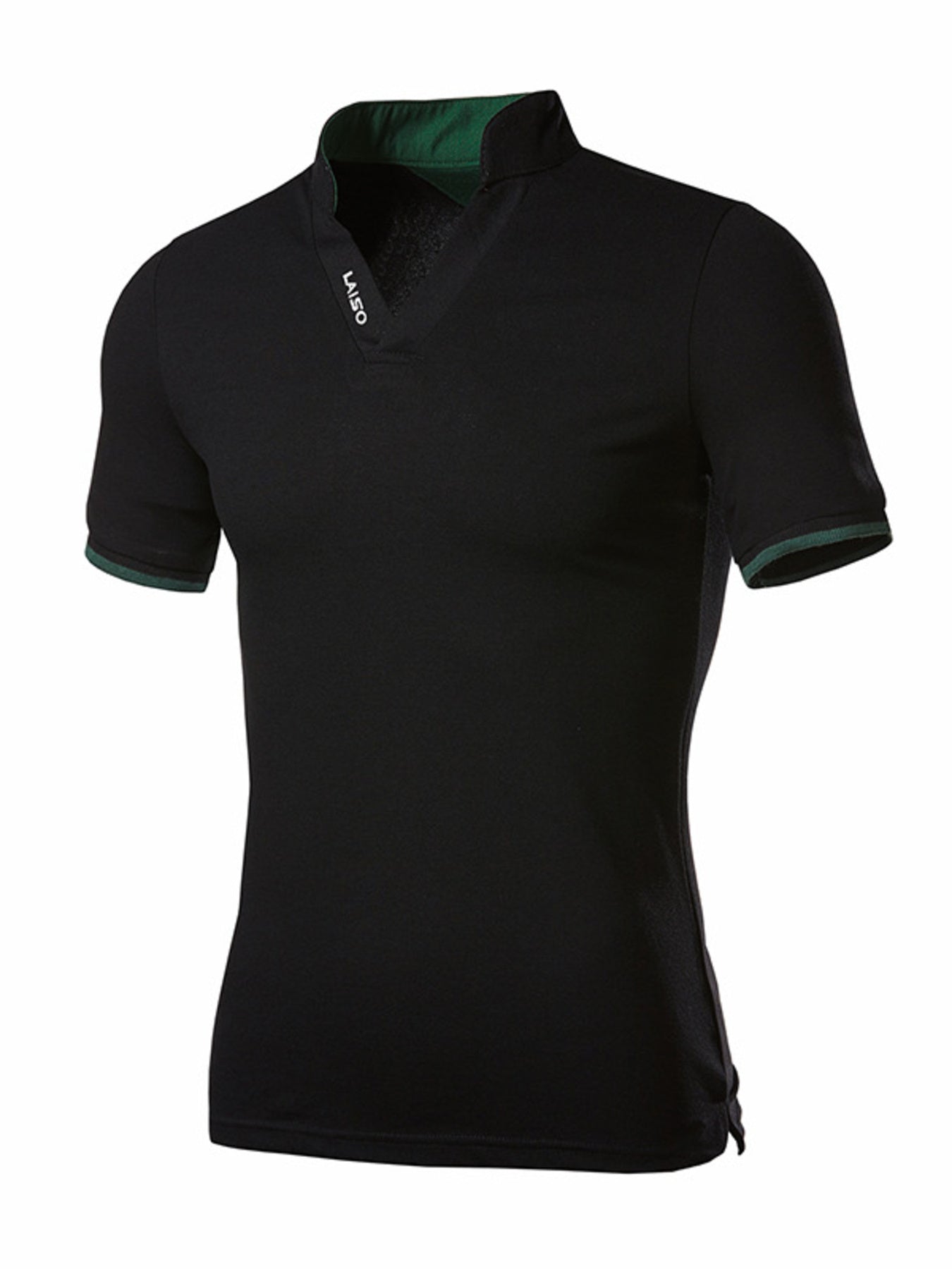 Men's Plus Size Notched Short Sleeve Top - cas7m