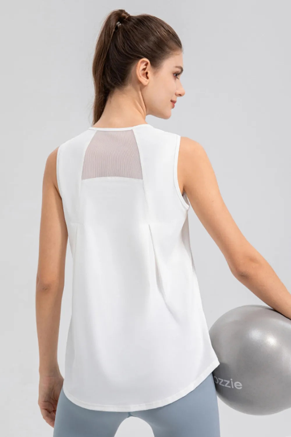 Round Neck Wide strap Active Tank - cas7m