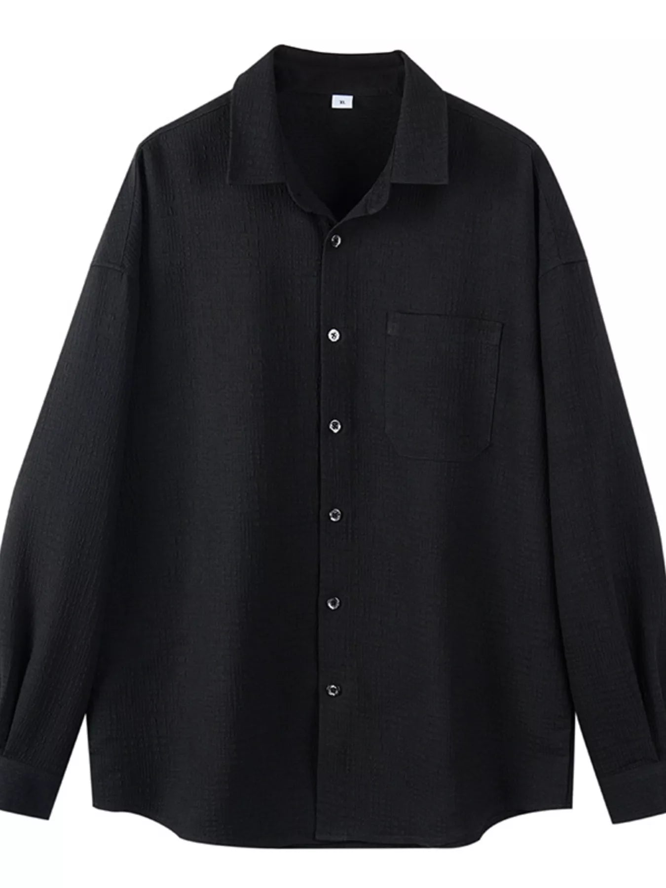 Men's Plus Size Button Up Long Sleeve Shirt - cas7m