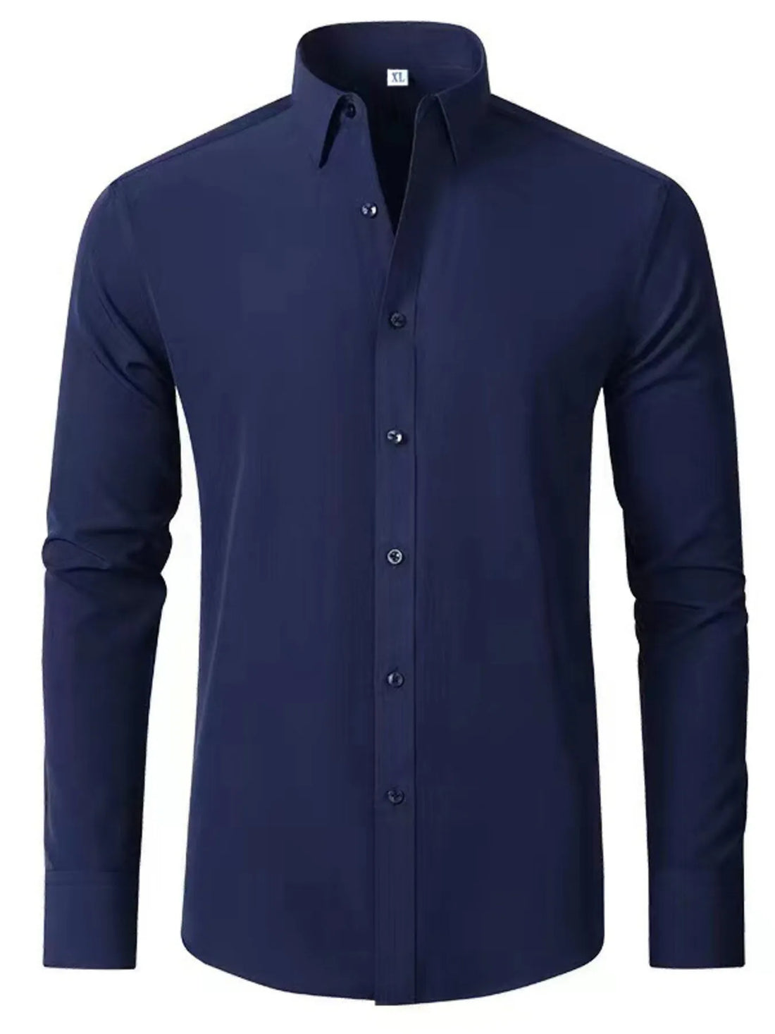Men's Plus Size Button Up Long Sleeve Shirt - cas7m