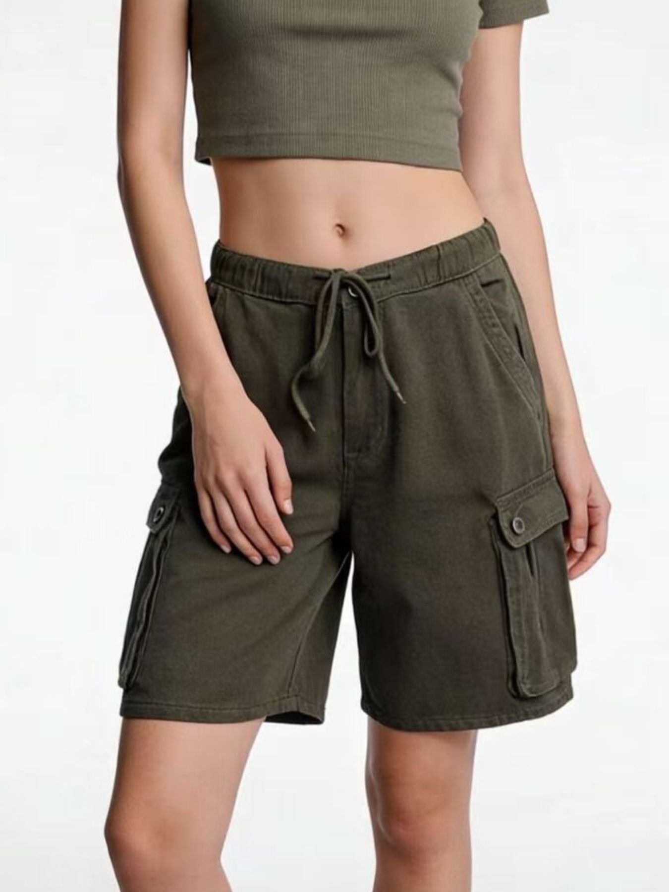 Cargo Shorts with Drawstring - cas7m