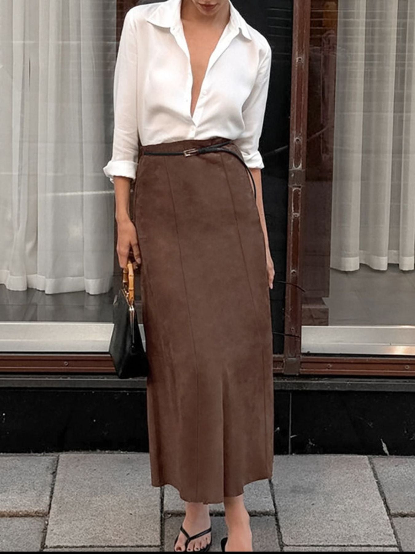 Suede Midi Skirt - cas7m