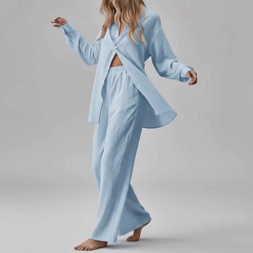 European And American Style Women Shirt Blouse And Pants - cas7m