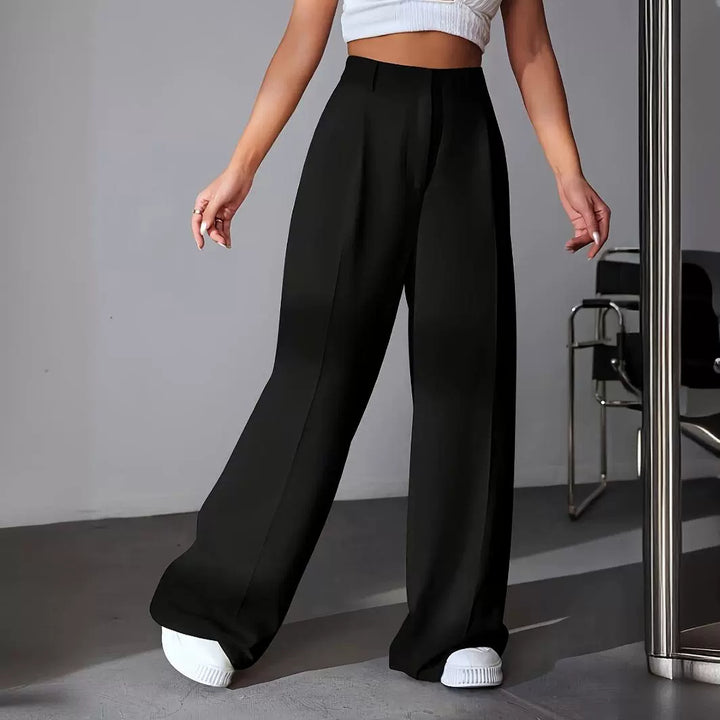 Wide Leg High Waist Slimming Loose Drooping Straight Mop Pants - cas7m