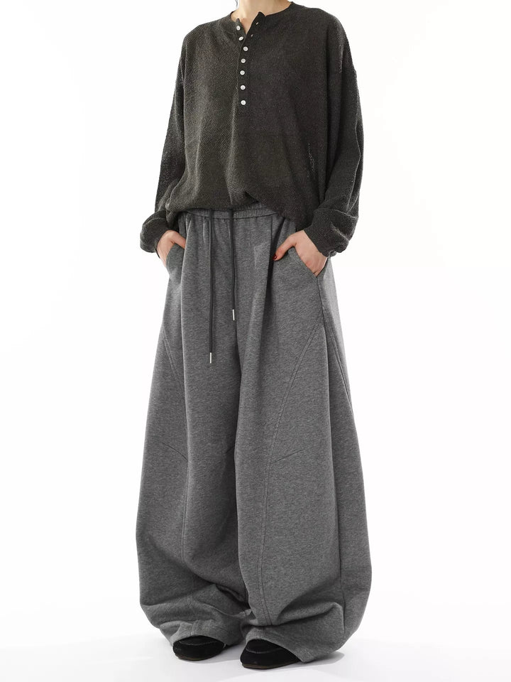 Men's Wide Leg Drawstring Pants - cas7m